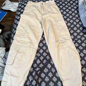 H&M Beige Cargo Track Pants